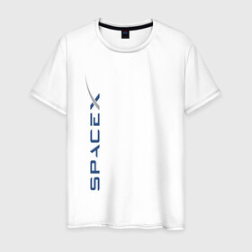 Мужская футболка хлопок с принтом SPACEX - ИЛОН МАСК. в Белгороде, 100% хлопок | прямой крой, круглый вырез горловины, длина до линии бедер, слегка спущенное плечо. | elon musk | spacex | американский предприниматель | изобретатель | илон маск | инвестор | инженер