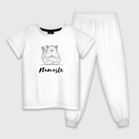 Детская пижама хлопок с принтом Namaste в Белгороде, 100% хлопок |  брюки и футболка прямого кроя, без карманов, на брюках мягкая резинка на поясе и по низу штанин
 | веселое | животные | йога | прикол | смешное | спорт