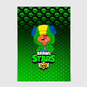 Постер с принтом BRAWL STARS - LEON. в Белгороде, 100% бумага
 | бумага, плотность 150 мг. Матовая, но за счет высокого коэффициента гладкости имеет небольшой блеск и дает на свету блики, но в отличии от глянцевой бумаги не покрыта лаком | brawl stars | leon | moba | бравл старс | жанр | игра | леон | лого | логотип | надпись