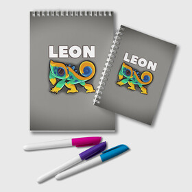 Блокнот с принтом Leon (Brawl Stars) в Белгороде, 100% бумага | 48 листов, плотность листов — 60 г/м2, плотность картонной обложки — 250 г/м2. Листы скреплены удобной пружинной спиралью. Цвет линий — светло-серый
 | Тематика изображения на принте: brawl stars | crow | game | leon | бравл | бравл стар | бравл старс | ворон | ворона | детская | детям | игра | компьютерная игра | кров | леон | персонаж | развлечение