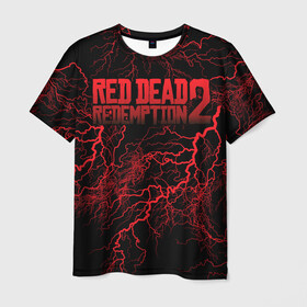 Мужская футболка 3D с принтом Red Dead Redemption 2 в Белгороде, 100% полиэфир | прямой крой, круглый вырез горловины, длина до линии бедер | john marston | rdr2 | red dead | red dead redemption 2 | redemption 2 | rockstar | вестерн | выкуп | запад | ковбой | красный | мертвый | приключения | шутер