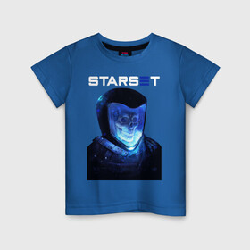 Детская футболка хлопок с принтом Starset в Белгороде, 100% хлопок | круглый вырез горловины, полуприлегающий силуэт, длина до линии бедер | astronaut | logo | rock | skull | space | starset | космонавт | космос | лого | рок | старсет | череп