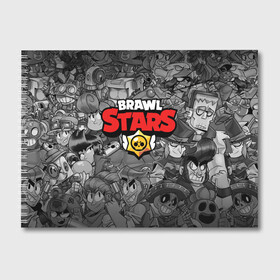 Альбом для рисования с принтом BRAWL STARS в Белгороде, 100% бумага
 | матовая бумага, плотность 200 мг. | brawl stars | brawl stars все персонажи | bull | colt | crow | leon | leon shark | shark | stars | акула | берли | ворон | динамайк | кольт | леон | леон акула | нита | спайк | шелли | эль примо