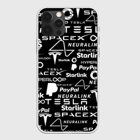 Чехол для iPhone 12 Pro Max с принтом ЛОГОТИПЫ ПРОЕКТОВ ИЛОНА МАСКА в Белгороде, Силикон |  | elon musk | hyperloop | neuralink | pattern | paypal | spacex | starlink | tesla | американский предприниматель | изобретатель | илон маск | инвестор | инженер | паттерн | тесла