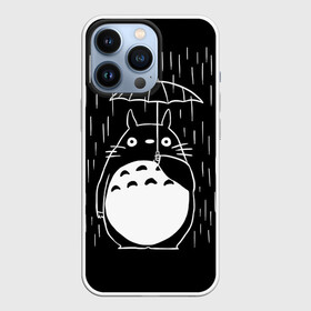 Чехол для iPhone 13 Pro с принтом Тоторо прячется от дождя в Белгороде,  |  | anime | hayao miyazaki | japanese | meme | miyazaki | piano | studio ghibli | tokyo | totoro | гибли | котобус | мой | сосед | сусуватари | тонари | тоторо | хаяо миядзаки