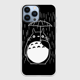 Чехол для iPhone 13 Pro Max с принтом Тоторо прячется от дождя в Белгороде,  |  | anime | hayao miyazaki | japanese | meme | miyazaki | piano | studio ghibli | tokyo | totoro | гибли | котобус | мой | сосед | сусуватари | тонари | тоторо | хаяо миядзаки
