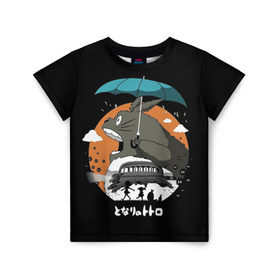 Детская футболка 3D с принтом Тоторо в Белгороде, 100% гипоаллергенный полиэфир | прямой крой, круглый вырез горловины, длина до линии бедер, чуть спущенное плечо, ткань немного тянется | anime | hayao miyazaki | japanese | meme | miyazaki | piano | studio ghibli | tokyo | totoro | гибли | котобус | мой | сосед | сусуватари | тонари | тоторо | хаяо миядзаки