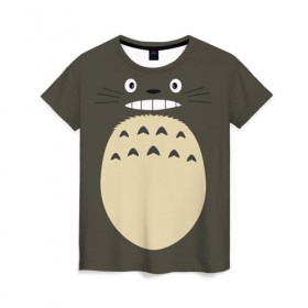Женская футболка 3D с принтом Totoro в Белгороде, 100% полиэфир ( синтетическое хлопкоподобное полотно) | прямой крой, круглый вырез горловины, длина до линии бедер | anime | hayao miyazaki | japanese | meme | miyazaki | piano | studio ghibli | tokyo | totoro | гибли | котобус | мой | сосед | сусуватари | тонари | тоторо | хаяо миядзаки