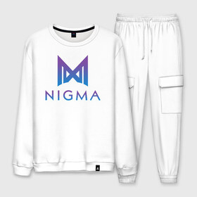 Мужской костюм хлопок с принтом Nigma esports в Белгороде, 100% хлопок | на свитшоте круглая горловина, мягкая резинка по низу. Брюки заужены к низу, на них два вида карманов: два “обычных” по бокам и два объемных, с клапанами, расположенные ниже линии бедра. Брюки с мягкой трикотажной резинкой на поясе и по низу штанин. В поясе для дополнительного комфорта — широкие завязки | gh | kuroky | mind_control | miracle | nigma | w33 | виха | гх | джиейч | дота | дота 2 | игра | интернешнл | киберспорт | куро | майнд контрол | миракл | нигма