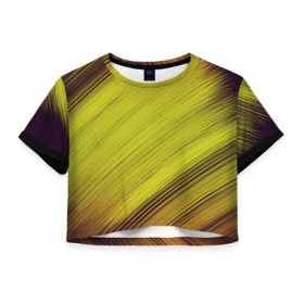 Женская футболка Cropp-top с принтом Золотой штрих в Белгороде, 100% полиэстер | круглая горловина, длина футболки до линии талии, рукава с отворотами | золотое | интересное | летние | осеннее | солнечное | цветное