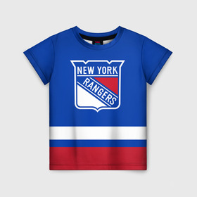Детская футболка 3D с принтом Нью-Йорк Рейнджерс НХЛ в Белгороде, 100% гипоаллергенный полиэфир | прямой крой, круглый вырез горловины, длина до линии бедер, чуть спущенное плечо, ткань немного тянется | hockey | new york | new york rangers | nhl | rangers | usa | нхл | нью йорк | нью йорк рейнджерс | рейнджерс | спорт | сша | хоккей | шайба