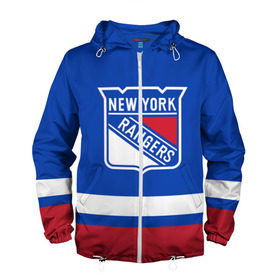 Мужская ветровка 3D с принтом Нью-Йорк Рейнджерс НХЛ в Белгороде, 100% полиэстер | подол и капюшон оформлены резинкой с фиксаторами, два кармана без застежек по бокам, один потайной карман на груди | Тематика изображения на принте: hockey | new york | new york rangers | nhl | rangers | usa | нхл | нью йорк | нью йорк рейнджерс | рейнджерс | спорт | сша | хоккей | шайба