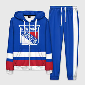 Мужской костюм 3D с принтом Нью-Йорк Рейнджерс НХЛ в Белгороде, 100% полиэстер | Манжеты и пояс оформлены тканевой резинкой, двухслойный капюшон со шнурком для регулировки, карманы спереди | hockey | new york | new york rangers | nhl | rangers | usa | нхл | нью йорк | нью йорк рейнджерс | рейнджерс | спорт | сша | хоккей | шайба