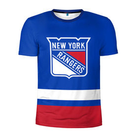 Мужская футболка 3D спортивная с принтом Нью-Йорк Рейнджерс НХЛ в Белгороде, 100% полиэстер с улучшенными характеристиками | приталенный силуэт, круглая горловина, широкие плечи, сужается к линии бедра | hockey | new york | new york rangers | nhl | rangers | usa | нхл | нью йорк | нью йорк рейнджерс | рейнджерс | спорт | сша | хоккей | шайба