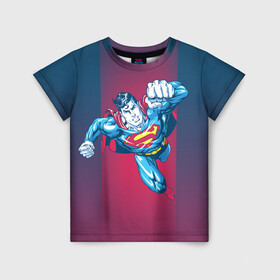 Детская футболка 3D с принтом Superman в Белгороде, 100% гипоаллергенный полиэфир | прямой крой, круглый вырез горловины, длина до линии бедер, чуть спущенное плечо, ткань немного тянется | clark kent | dc comics | justice league | shtatjl | superhero | superman | лига справедливости | супермен