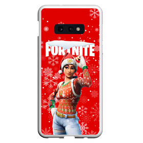 Чехол для Samsung S10E с принтом FORTNITE НОВОГОДНИЙ в Белгороде, Силикон | Область печати: задняя сторона чехла, без боковых панелей | 2020 | christmas | fortnite | snow | winter | winter is coming | зима близко | игра | новогодний | новый год | новый год 2020 | персонаж | снег | снежинки | фортнайт | фортнайт новогодний