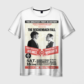 Мужская футболка 3D с принтом The reichenbach fall в Белгороде, 100% полиэфир | прямой крой, круглый вырез горловины, длина до линии бедер | 221b | bbc | benedict cumberbatch | john watson | mark gatiss | martin freeman | sherlock holmes | steven moffat | бейкер | джон ватсон | мориарти | стрит | шерлок