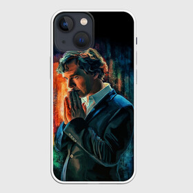 Чехол для iPhone 13 mini с принтом Sherlock в Белгороде,  |  | Тематика изображения на принте: 221b | bbc | benedict cumberbatch | john watson | mark gatiss | martin freeman | sherlock holmes | steven moffat | бейкер | джон ватсон | мориарти | стрит | шерлок