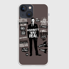 Чехол для iPhone 13 mini с принтом Moriarti was real в Белгороде,  |  | 221b | bbc | benedict cumberbatch | john watson | mark gatiss | martin freeman | sherlock holmes | steven moffat | бейкер | джон ватсон | мориарти | стрит | шерлок