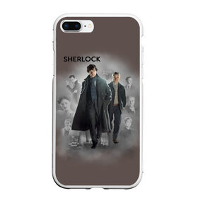 Чехол для iPhone 7Plus/8 Plus матовый с принтом Sherlock в Белгороде, Силикон | Область печати: задняя сторона чехла, без боковых панелей | 221b | bbc | benedict cumberbatch | john watson | mark gatiss | martin freeman | sherlock holmes | steven moffat | бейкер | джон ватсон | мориарти | стрит | шерлок