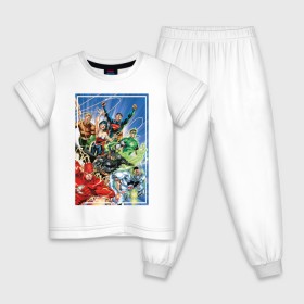 Детская пижама хлопок с принтом Лига Справедливости в Белгороде, 100% хлопок |  брюки и футболка прямого кроя, без карманов, на брюках мягкая резинка на поясе и по низу штанин
 | Тематика изображения на принте: dc comics | flash | justice league | shtatjl | superhero | superman | wonder woman | лига справедливости | супермен | флэш | чудо женщина