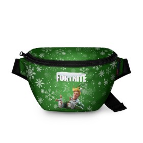 Поясная сумка 3D с принтом FORTNITE НОВОГОДНИЙ. в Белгороде, 100% полиэстер | плотная ткань, ремень с регулируемой длиной, внутри несколько карманов для мелочей, основное отделение и карман с обратной стороны сумки застегиваются на молнию | 2020 | christmas | fortnite | snow | winter | winter is coming | зима близко | игра | новогодний | новый год | новый год 2020 | персонаж | снег | снежинки | фортнайт | фортнайт новогодний