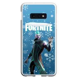 Чехол для Samsung S10E с принтом FORTNITE НОВОГОДНИЙ в Белгороде, Силикон | Область печати: задняя сторона чехла, без боковых панелей | 2020 | christmas | fortnite | snow | winter | winter is coming | зима близко | игра | новогодний | новый год | новый год 2020 | персонаж | снег | снежинки | фортнайт | фортнайт новогодний