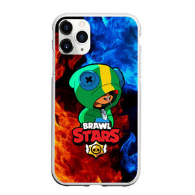 Чехол для iPhone 11 Pro Max матовый с принтом Brawl Stars LEON в Белгороде, Силикон |  | 