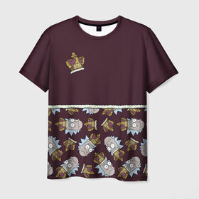 Мужская футболка 3D с принтом King of S#!T в Белгороде, 100% полиэфир | прямой крой, круглый вырез горловины, длина до линии бедер | 4сезон | rick and morty | мультсериал | рик и морти