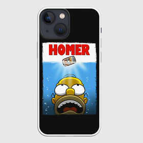 Чехол для iPhone 13 mini с принтом Homer в Белгороде,  |  | bart | beer | family | homer | jaws | lisa | maggie | marge | shark | simpson | simpsons | thesimpsons | акула | барт | гомер | лиза | мардж | мегги | семья | симпсоны | челюсти