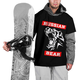Накидка на куртку 3D с принтом RUSSIAN BEAR - WILD POWER в Белгороде, 100% полиэстер |  | powerlifting | weight lifting | wild power | армрестлинг | пауэрлифтинг | россия | русский медведь | сила | спорт | тяжелая атлетика