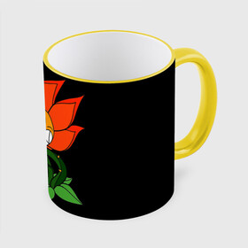 Кружка с полной запечаткой с принтом Cuphead - Кэгни Гвоздика в Белгороде, керамика | ёмкость 330 мл | cuphead | босс | гвоздика | кэгни | цветок