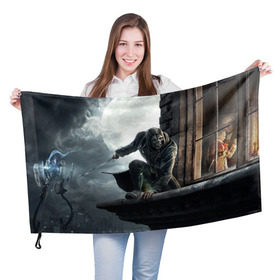 Флаг 3D с принтом Dishonored в Белгороде, 100% полиэстер | плотность ткани — 95 г/м2, размер — 67 х 109 см. Принт наносится с одной стороны | attano | corvo | dishonored | emily | kaldwin | аттано | колдуин | корво | эмили