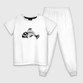 Детская пижама хлопок с принтом Скелет Рыбы в Белгороде, 100% хлопок |  брюки и футболка прямого кроя, без карманов, на брюках мягкая резинка на поясе и по низу штанин
 | Тематика изображения на принте: 