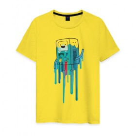 Мужская футболка хлопок с принтом БиМо Adventure Time в Белгороде, 100% хлопок | прямой крой, круглый вырез горловины, длина до линии бедер, слегка спущенное плечо. | adventure time | dsgnosadchaya | vdosadir | бимо | время приключений | пендлтон уорд
