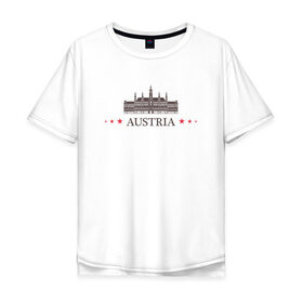 Мужская футболка хлопок Oversize с принтом Австрия в Белгороде, 100% хлопок | свободный крой, круглый ворот, “спинка” длиннее передней части | Тематика изображения на принте: вена | достопримечательность | ратуша | страна
