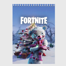 Скетчбук с принтом Fortnite Новогодний в Белгороде, 100% бумага
 | 48 листов, плотность листов — 100 г/м2, плотность картонной обложки — 250 г/м2. Листы скреплены сверху удобной пружинной спиралью | christmas | epic games | fortnite | игры | новый год | рождество | фортнайт