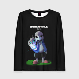 Женский лонгслив 3D с принтом UNDERTALE в Белгороде, 100% полиэстер | длинные рукава, круглый вырез горловины, полуприлегающий силуэт | chara | frisk | sans | undertale | андертале | андертейл | игра | подземная история | подземная сказка | санс | ундертале | фриск | чара