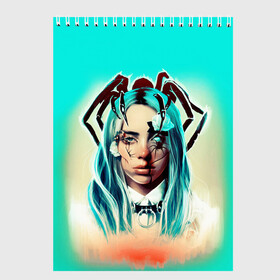 Скетчбук с принтом BILLIE EILISH в Белгороде, 100% бумага
 | 48 листов, плотность листов — 100 г/м2, плотность картонной обложки — 250 г/м2. Листы скреплены сверху удобной пружинной спиралью | ayelish | bad guy | bellyache | bilie eilish | bilie elish | billie | billie eilish | eilish | electronic | elish | music | били айлиш | билли айлиш | эйлиш | элиш