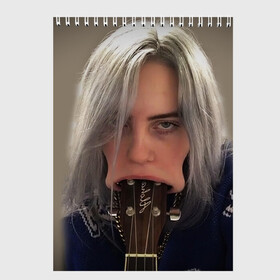 Скетчбук с принтом BILLIE EILISH в Белгороде, 100% бумага
 | 48 листов, плотность листов — 100 г/м2, плотность картонной обложки — 250 г/м2. Листы скреплены сверху удобной пружинной спиралью | ayelish | bad guy | bellyache | bilie eilish | bilie elish | billie | billie eilish | eilish | electronic | elish | music | били айлиш | билли айлиш | эйлиш | элиш