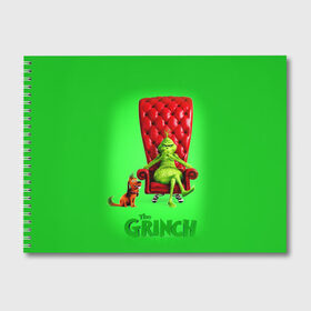 Альбом для рисования с принтом The Grinch в Белгороде, 100% бумага
 | матовая бумага, плотность 200 мг. | christmas | claus | grinch stole | how the | jingle | merry | santa | гринч | гуманоид | диккенс | ктоград | олени | рождество | снежинки | чарльз