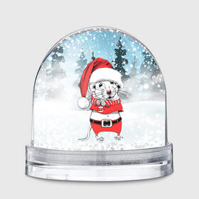 Снежный шар с принтом Мышонок с елочной игрушкой в Белгороде, Пластик | Изображение внутри шара печатается на глянцевой фотобумаге с двух сторон | 2020 | mouse | rat | годкрысы | годмыши | зима | зимняя | крыса | мороз | мышка | мышь | новогодняя | новый год | новый год 2020 | рождество | симолгода | снег | холод