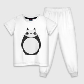 Детская пижама хлопок с принтом Panda Totoro в Белгороде, 100% хлопок |  брюки и футболка прямого кроя, без карманов, на брюках мягкая резинка на поясе и по низу штанин
 | Тематика изображения на принте: forest | friend | ghibli | japan | keeper | miyazaki | nature | neigbor | neighbour | panda | totoro | анимация | аниме | гибли | друг | животные | лес | любовь | милый | мир | миядзаки | мульт | мультфильм | панда | приключения | природа | сказка