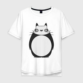 Мужская футболка хлопок Oversize с принтом Panda Totoro в Белгороде, 100% хлопок | свободный крой, круглый ворот, “спинка” длиннее передней части | forest | friend | ghibli | japan | keeper | miyazaki | nature | neigbor | neighbour | panda | totoro | анимация | аниме | гибли | друг | животные | лес | любовь | милый | мир | миядзаки | мульт | мультфильм | панда | приключения | природа | сказка