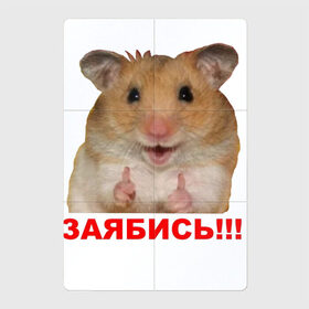 Магнитный плакат 2Х3 с принтом Позитивный Хомяк в Белгороде, Полимерный материал с магнитным слоем | 6 деталей размером 9*9 см | meme | заябись | интернет приколы | мем | мем с хомяком | мемасик | мемы | надпись | приколы | хомяк | юмор
