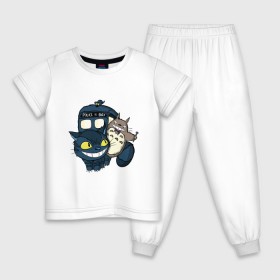 Детская пижама хлопок с принтом Tardis Totoro в Белгороде, 100% хлопок |  брюки и футболка прямого кроя, без карманов, на брюках мягкая резинка на поясе и по низу штанин
 | Тематика изображения на принте: doctor who | forest | friend | ghibli | japan | keeper | miyazaki | nature | neigbor | neighbour | tardis | totoro | анимация | аниме | гибли | доктор кто | друг | животные | кот | лес | любовь | милый | мир | миядзаки | мульт | мультфильм | приключения |