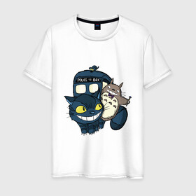 Мужская футболка хлопок с принтом Tardis Totoro в Белгороде, 100% хлопок | прямой крой, круглый вырез горловины, длина до линии бедер, слегка спущенное плечо. | Тематика изображения на принте: doctor who | forest | friend | ghibli | japan | keeper | miyazaki | nature | neigbor | neighbour | tardis | totoro | анимация | аниме | гибли | доктор кто | друг | животные | кот | лес | любовь | милый | мир | миядзаки | мульт | мультфильм | приключения |