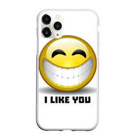 Чехол для iPhone 11 Pro Max матовый с принтом I like you в Белгороде, Силикон |  | emoji | зубы | интернет | любовь | мем | настроение | симпатия | смайл | смайлик | улыбка | эмоджи