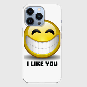 Чехол для iPhone 13 Pro с принтом I like you в Белгороде,  |  | emoji | зубы | интернет | любовь | мем | настроение | симпатия | смайл | смайлик | улыбка | эмоджи