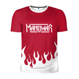 Мужская футболка 3D спортивная с принтом Manowar в Белгороде, 100% полиэстер с улучшенными характеристиками | приталенный силуэт, круглая горловина, широкие плечи, сужается к линии бедра | 